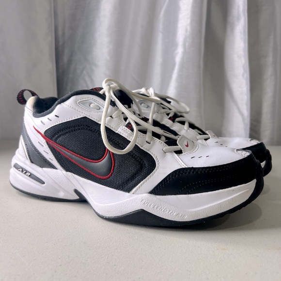 Nike Air Monarch IV Black and Red Comfort Sneakers 11.5 - Picture 1 of 10